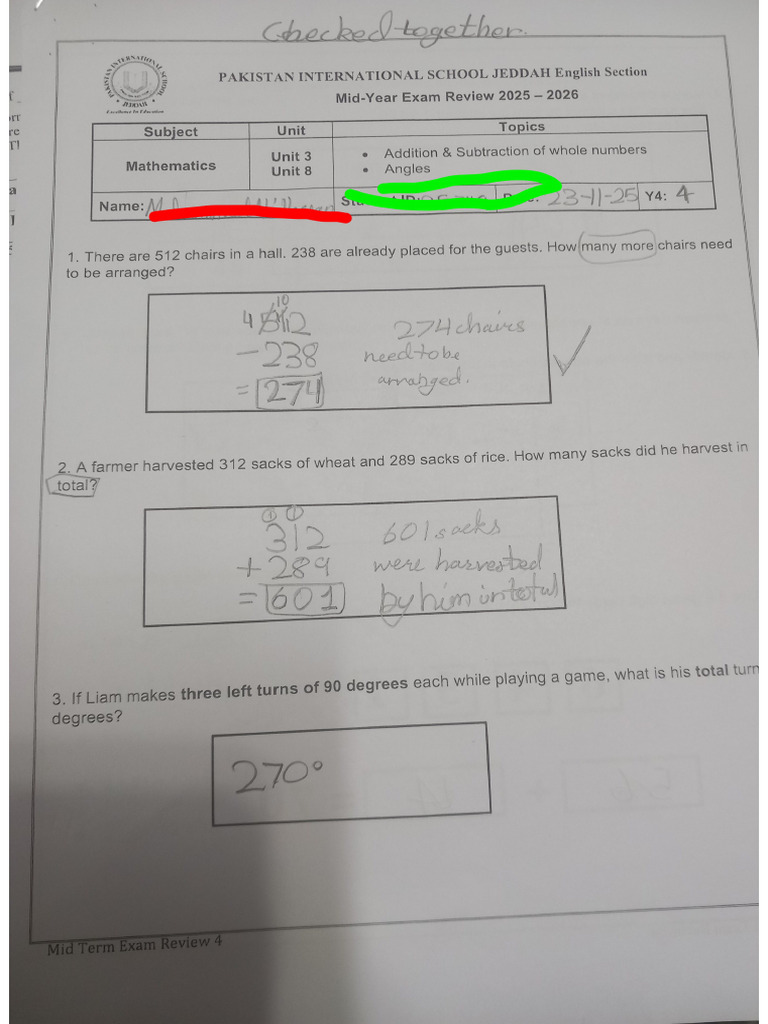 Solved Math Review Unit 3&8 | PDF