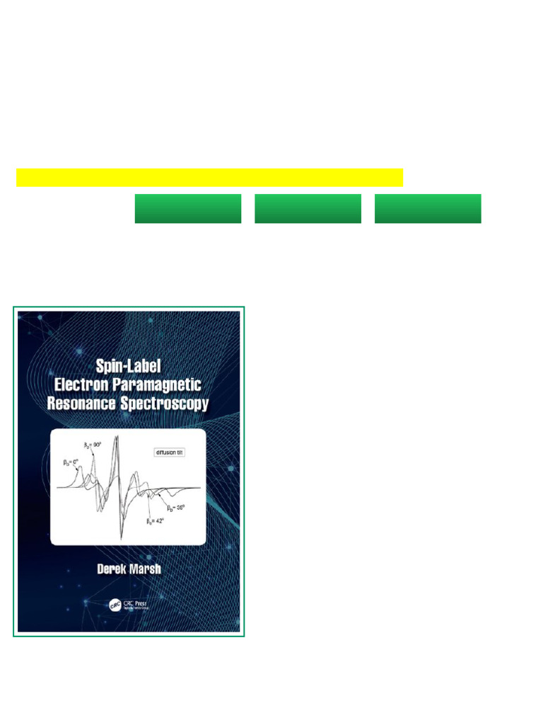 (Ebook) Spin-Label Electron Paramagnetic Resonance Spectroscopy by ...