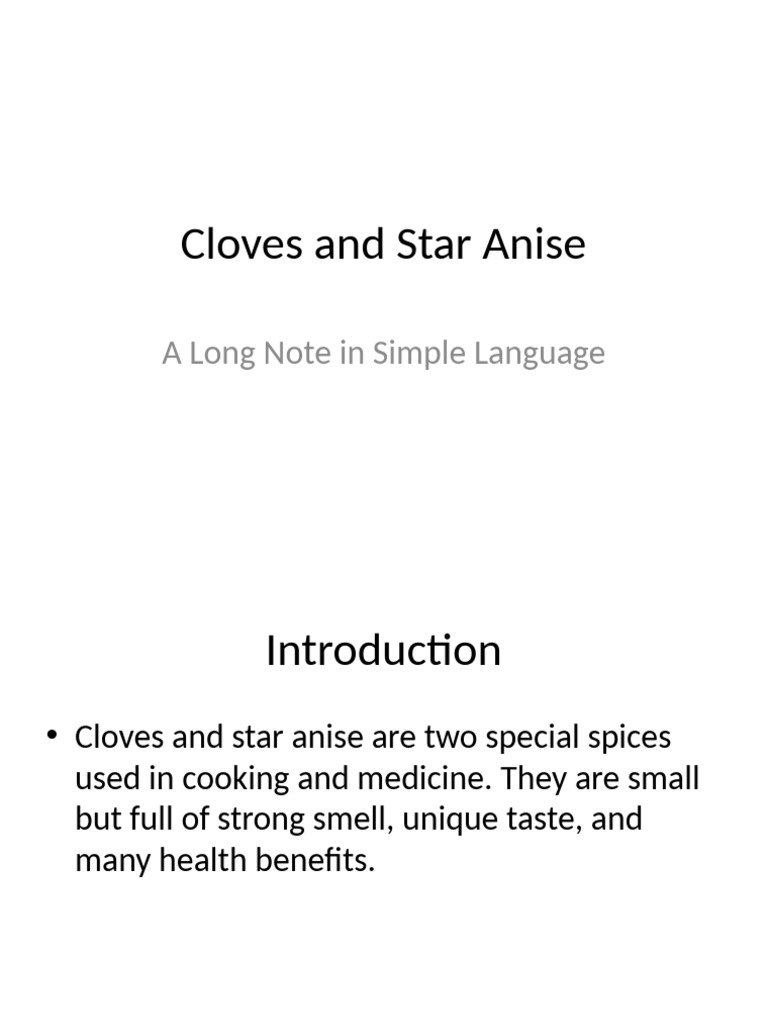 Health Benefits of Cloves & Star Anise | PDF