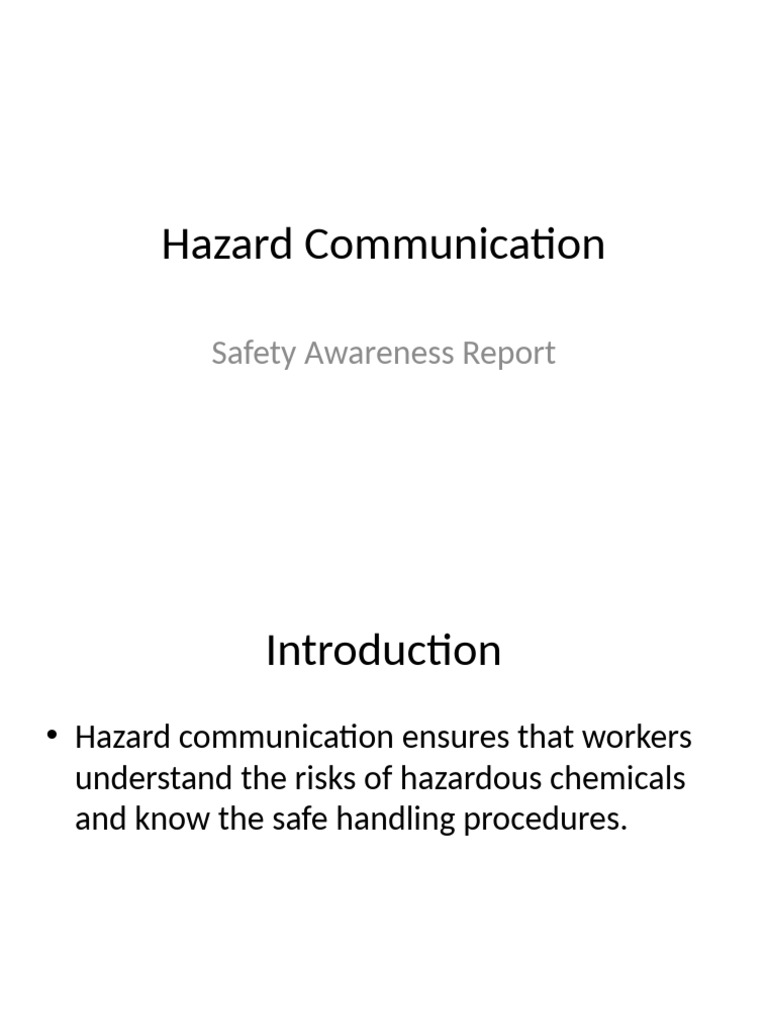 Hazard Communication Report | PDF