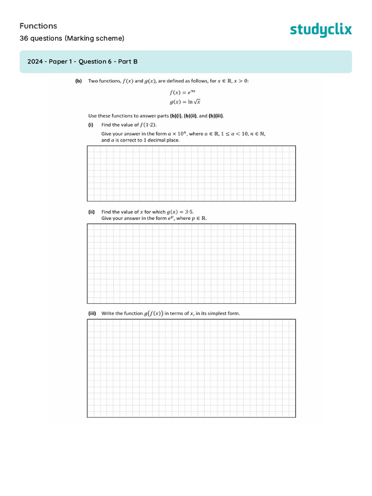 Functions Questions With Marking-Scheme | PDF | Career And Technical ...