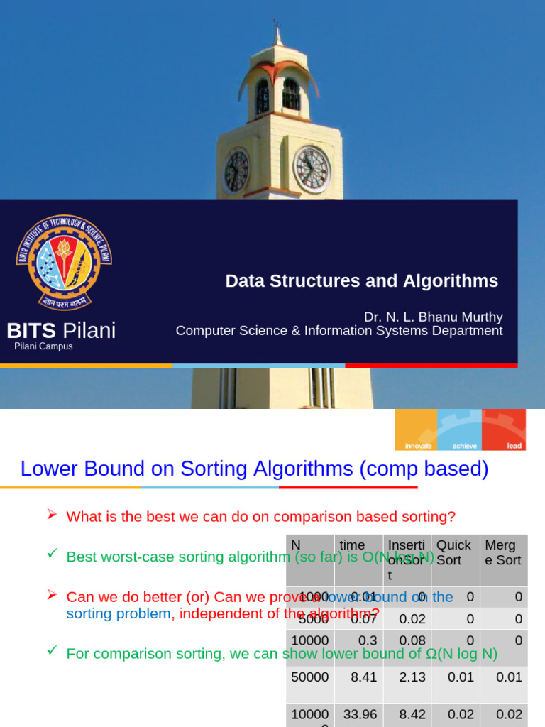 Lower Bound on Sorting Algorithms | PDF | Computer Programming ...