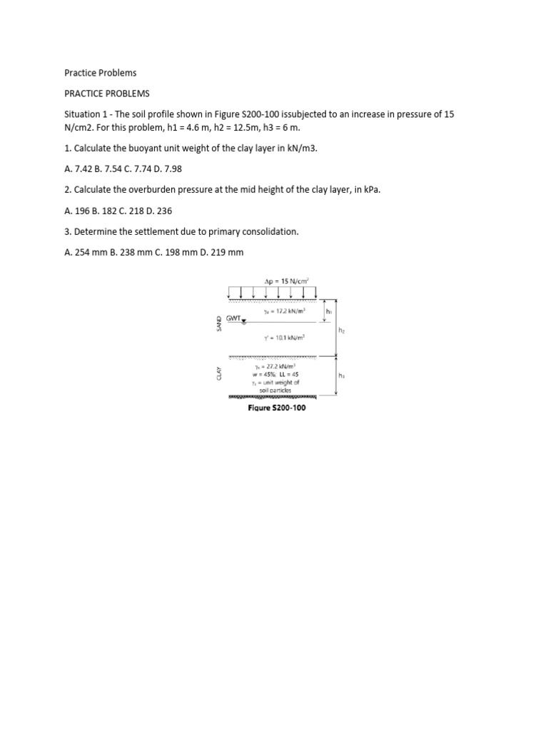 Practice Problems | PDF | Pressure | Earth Sciences