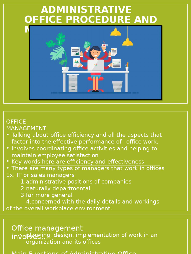 Office Management Efficiency Guide | PDF | Occupational Safety And ...