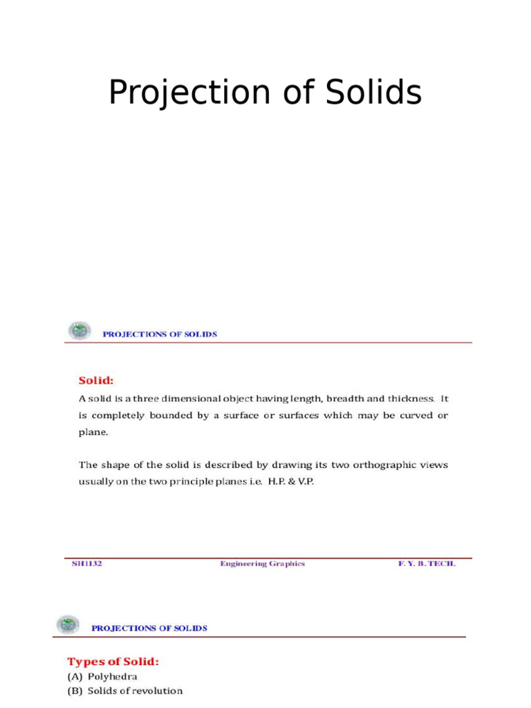 Projections of Freely Suspended Solids | PDF | Geometry | Classical ...