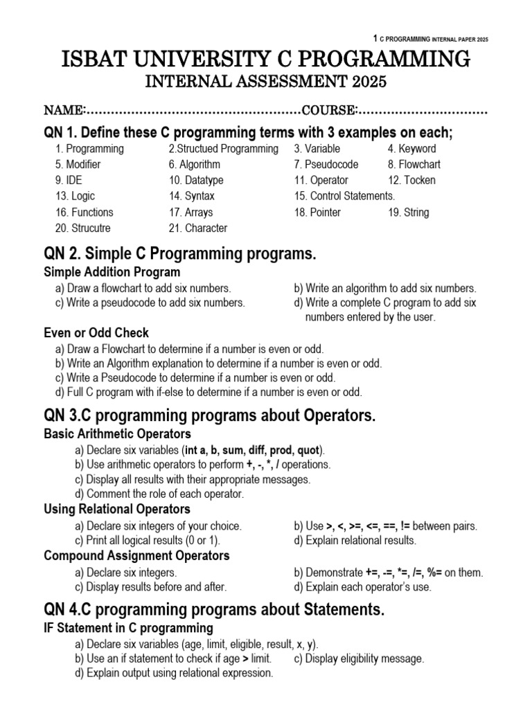 1 - C Programming Dse | PDF | Pointer (Computer Programming) | Computer ...