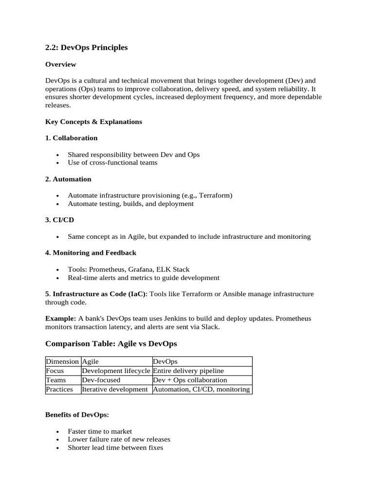 DevOps Principles and Practices Guide | PDF | Agile Software ...