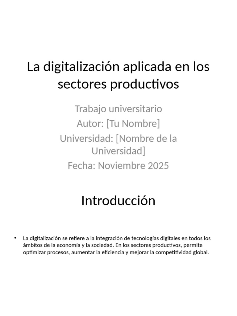 Impacto de la Digitalización en Sectores Productivos | PDF | Business ...