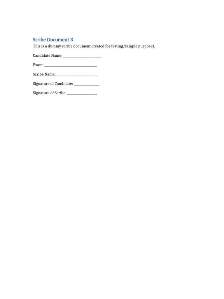 Sample Scribe Document Template | PDF