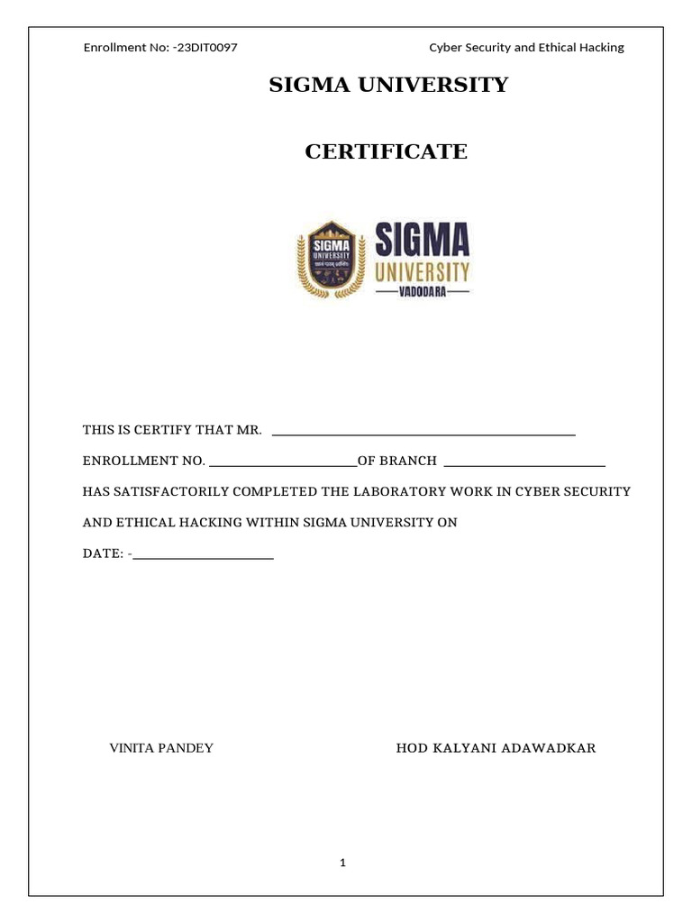 Cyber Security Lab Certificate Overview | PDF | Phishing | Computer ...