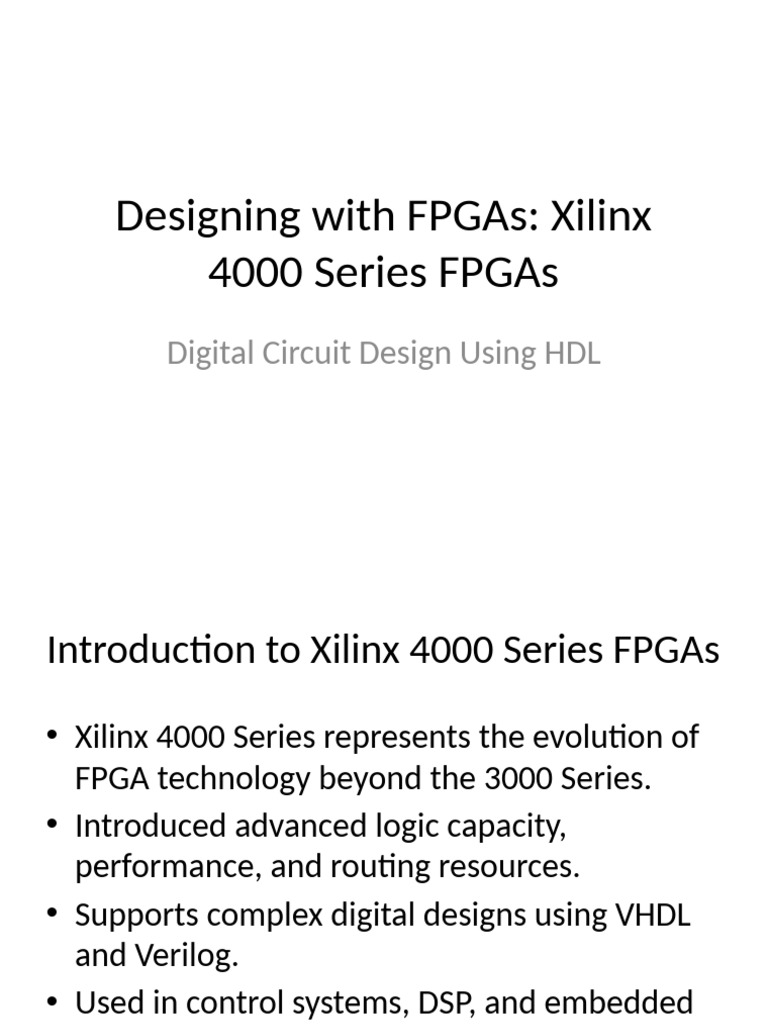 Designing With Xilinx 4000 Series FPGAs DCD Using HDL | PDF | Field ...