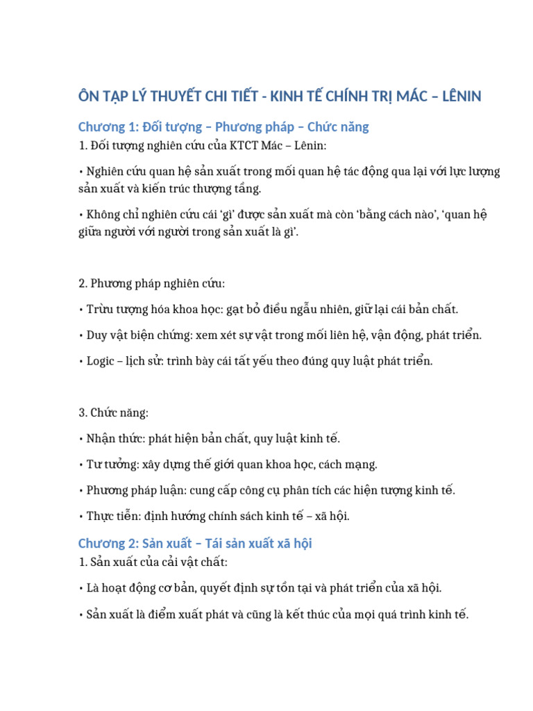 Ly Thuyet Chi Tiet KTCT Mac Lenin | PDF