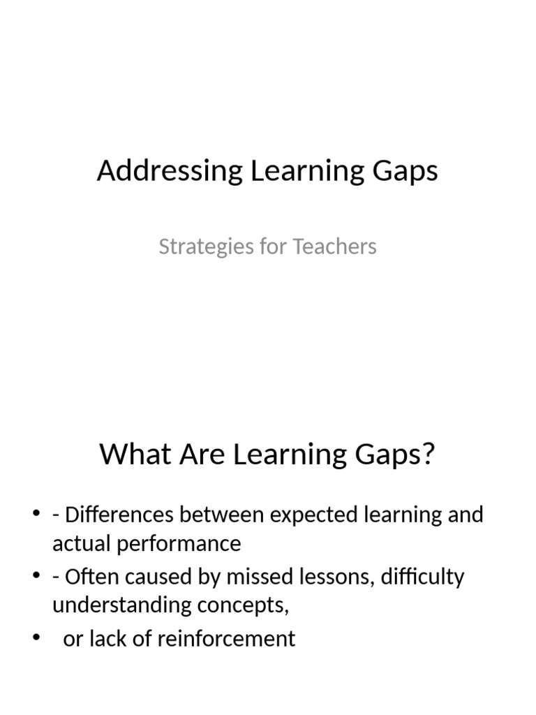 Strategies to Address Learning Gaps | PDF