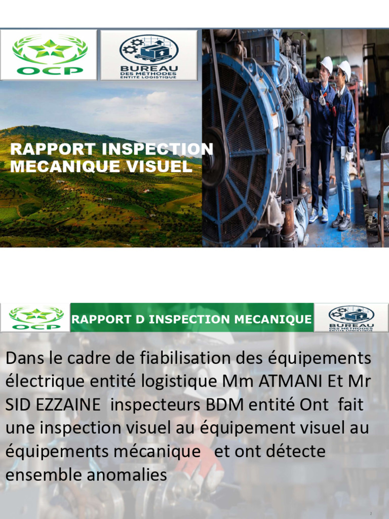 Rapport d'Inspection Mécanique 2025 | PDF