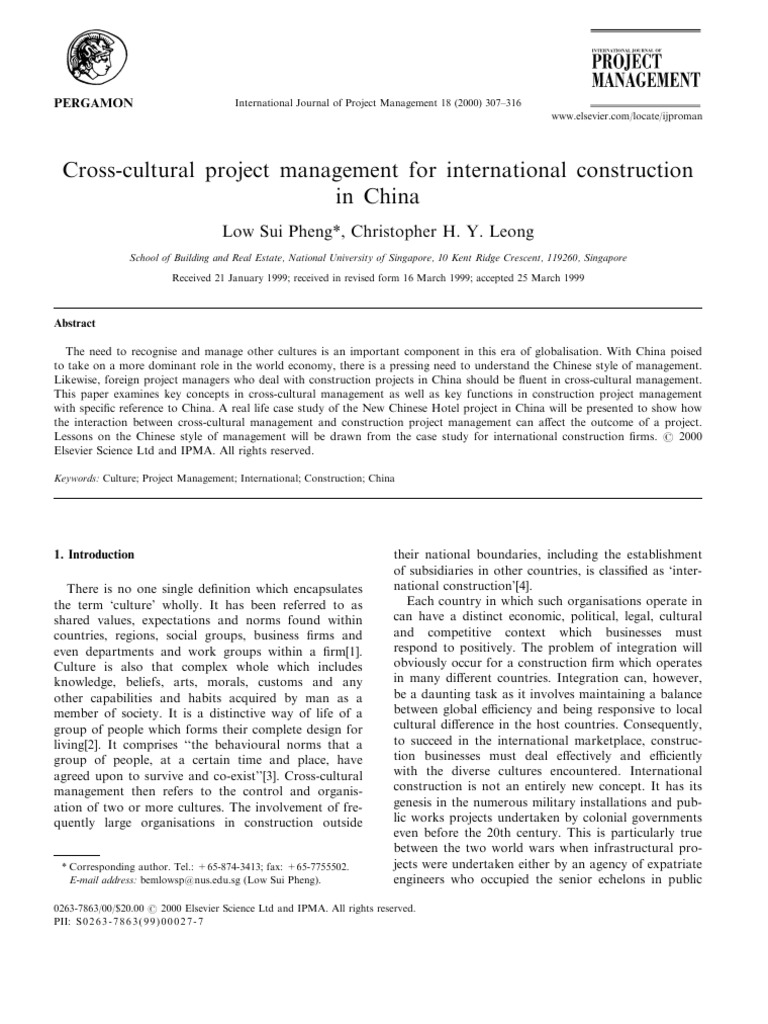 Cross Cultural Project Management For in | PDF | Social Psychology