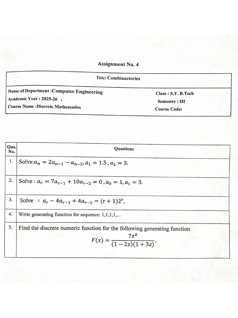 DMS Assignments 4 To6 | PDF