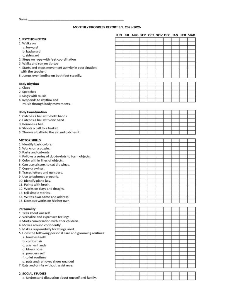 Monthly Progress Report 2025-2026 | PDF