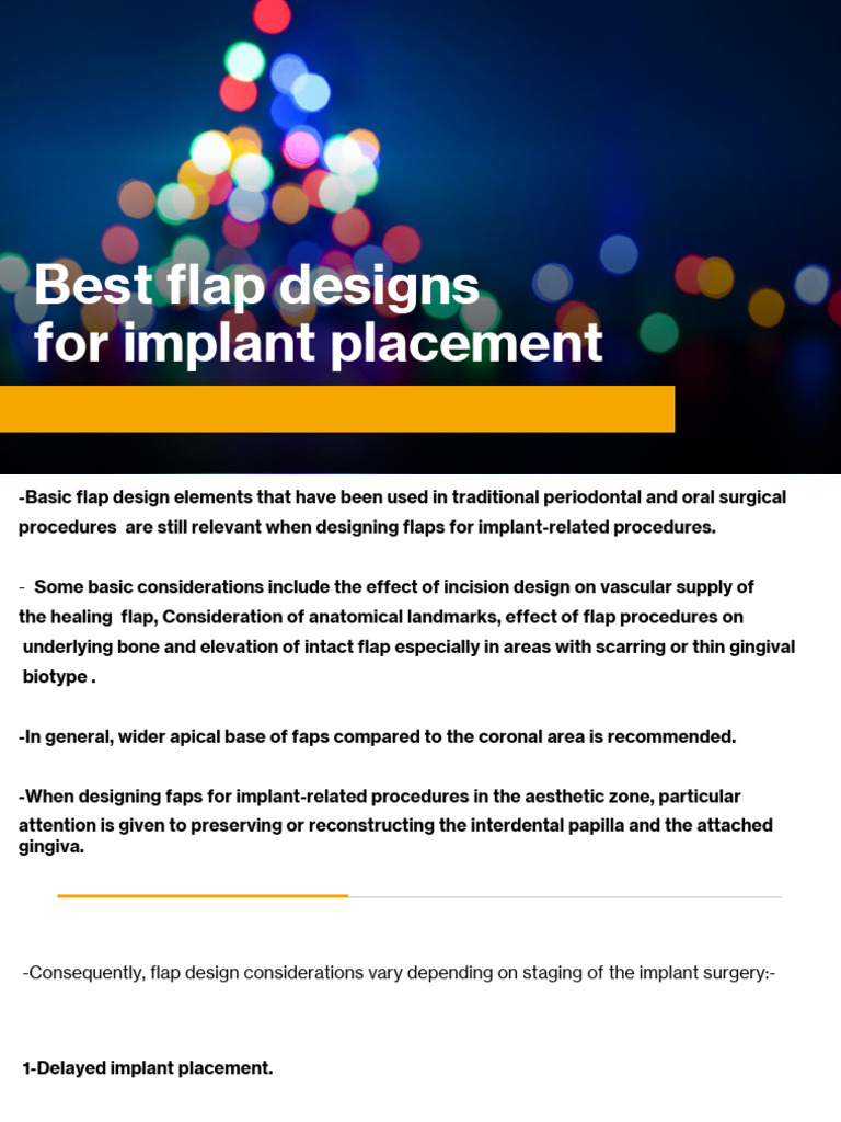 Best Flap Designs For Implant Placement | PDF | Dental Implant ...
