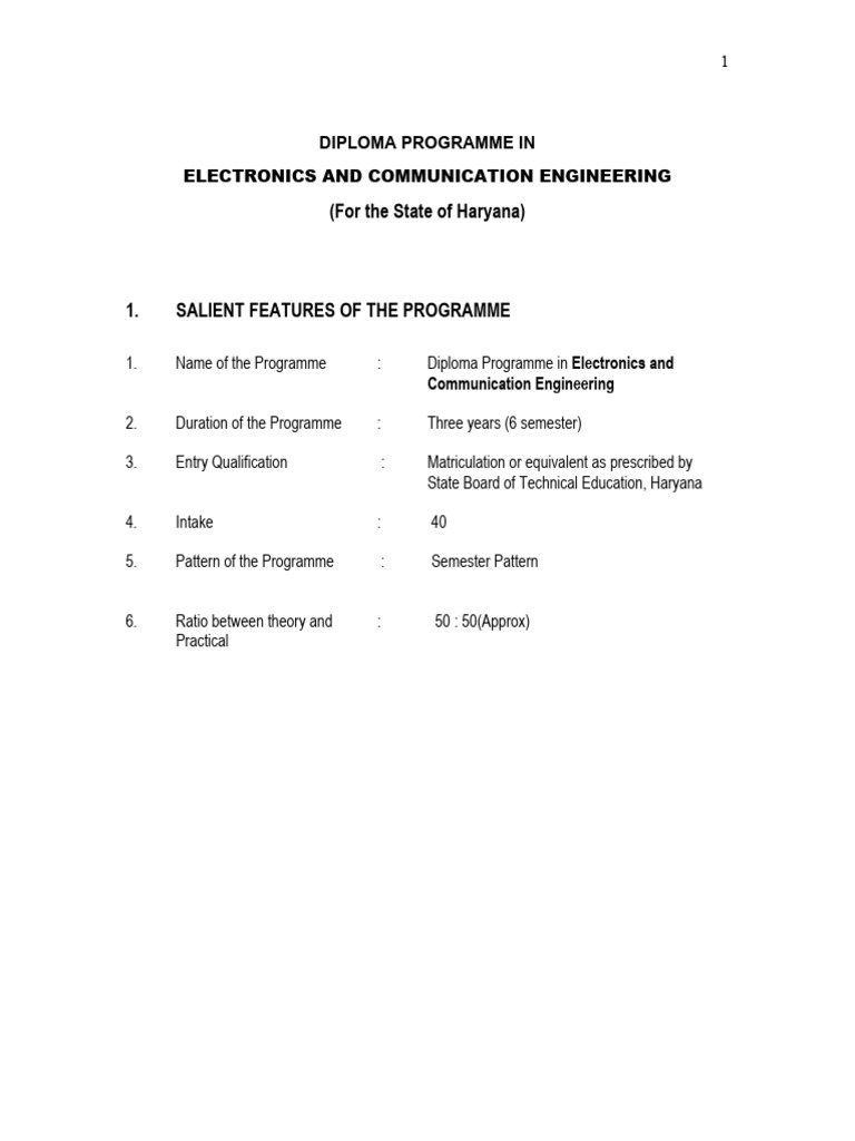 Diploma in Electronics & Communication | PDF | Electronics | Engineering