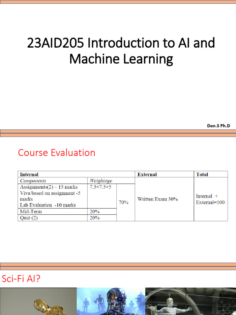 Introduction to AI and Machine Learning | PDF | Artificial Intelligence ...