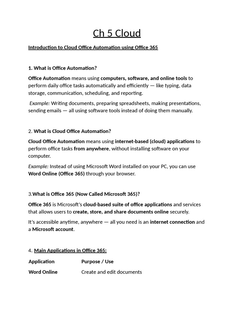 Cloud Office Automation with Office 365 | PDF | Microsoft Office ...