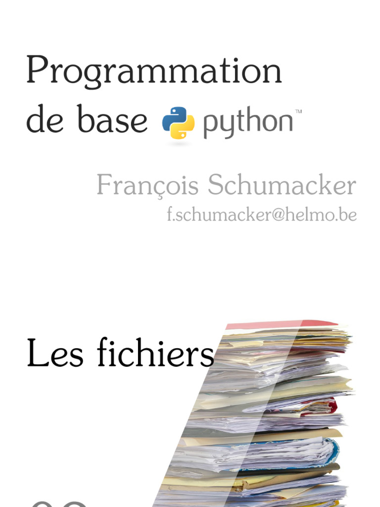 Accéder et gérer des fichiers en Python | PDF | Fichier texte ...