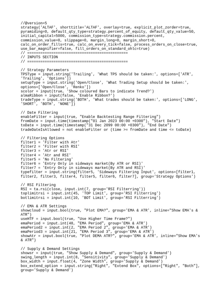 ALTAF Trading Strategy Script | PDF | Computer Programming