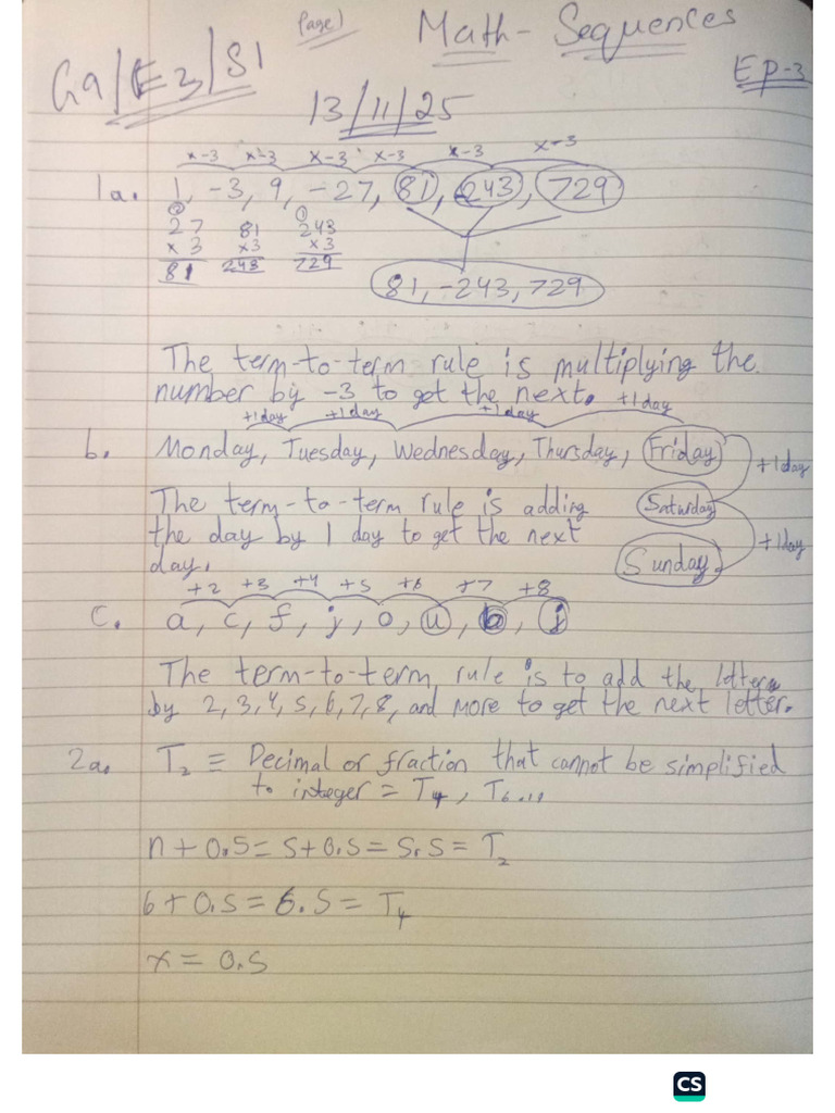 Math Sequences S1 | PDF