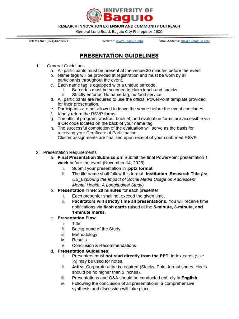 Presentation Guidelines for Research Event | PDF | Computing