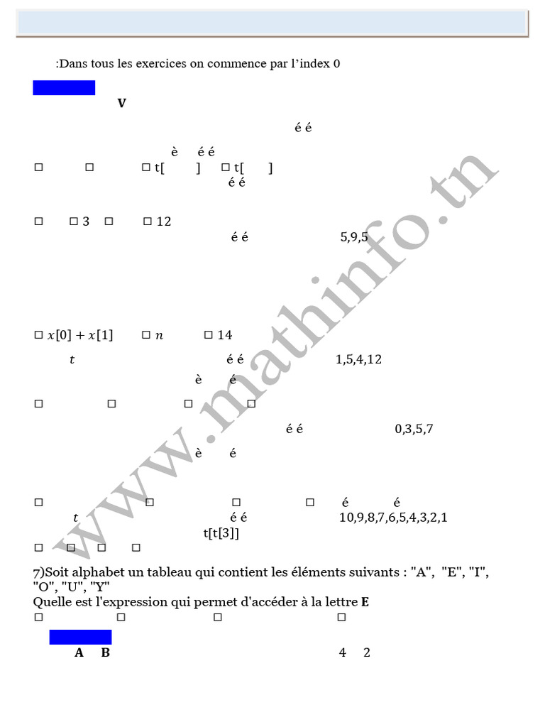 Exercices sur les Tableaux en Python | PDF | Python (Langage de ...
