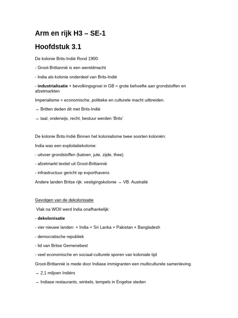 Arm en Rijk H3 Samenvatting | PDF