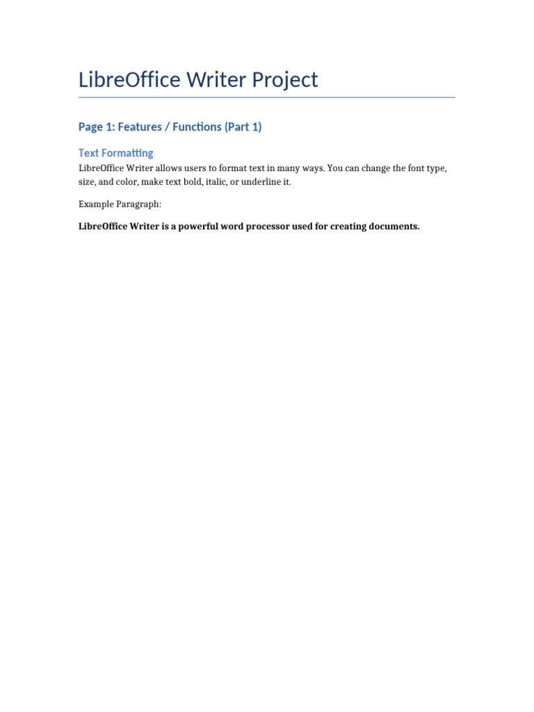 LibreOffice Writer Features Overview | PDF