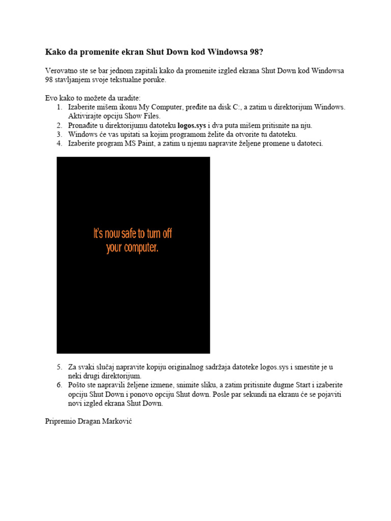 CET - Tutorijali Za Windows 98 | PDF