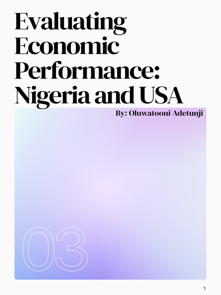 Economic Performance: Nigeria vs USA | PDF | Economic Growth ...