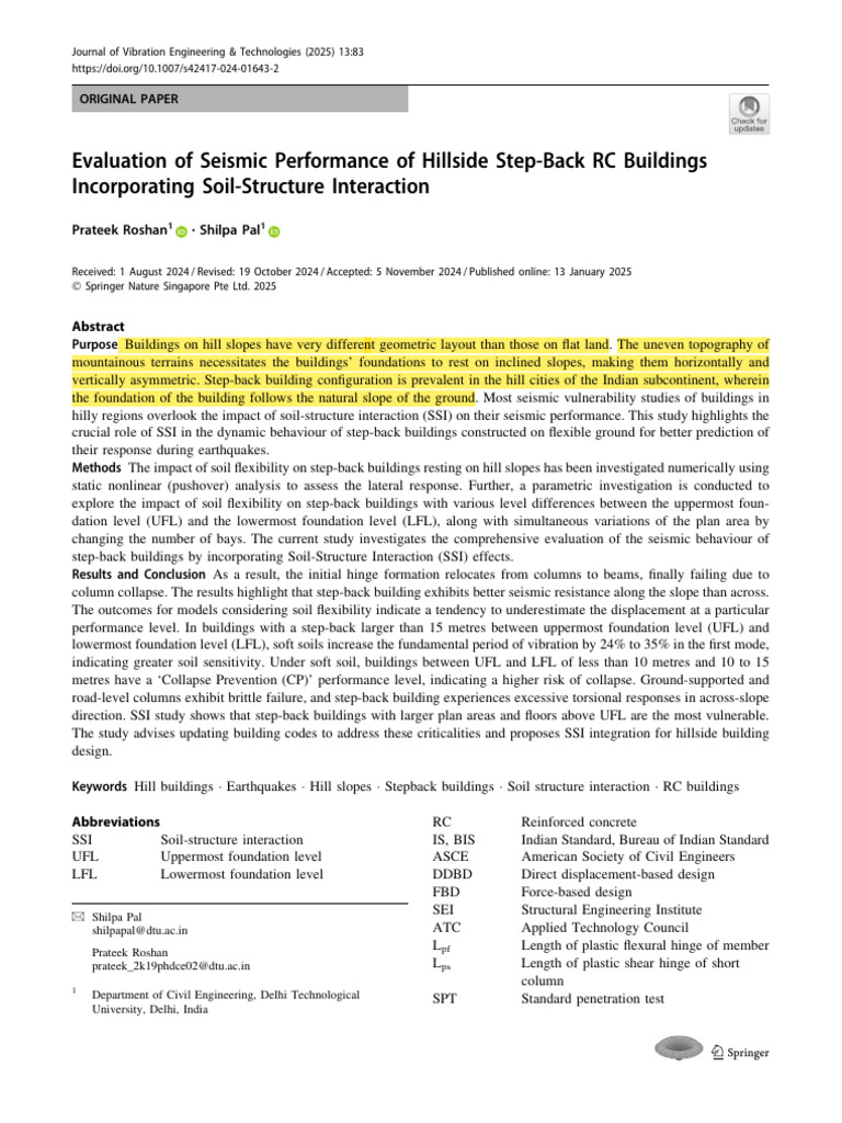 Seismic Performance of Step-Back RC Buildings | PDF | Strength Of ...