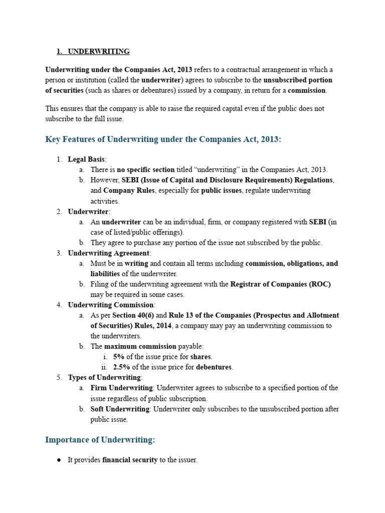 Underwriting and Securities Processes Explained | PDF | Securities ...