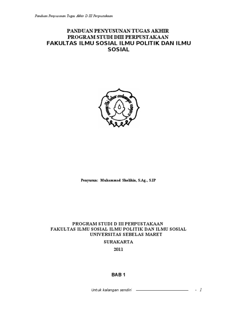 Teknik Penulisan Tugas Akhir D Iii Perpustakaan Uns Pdf