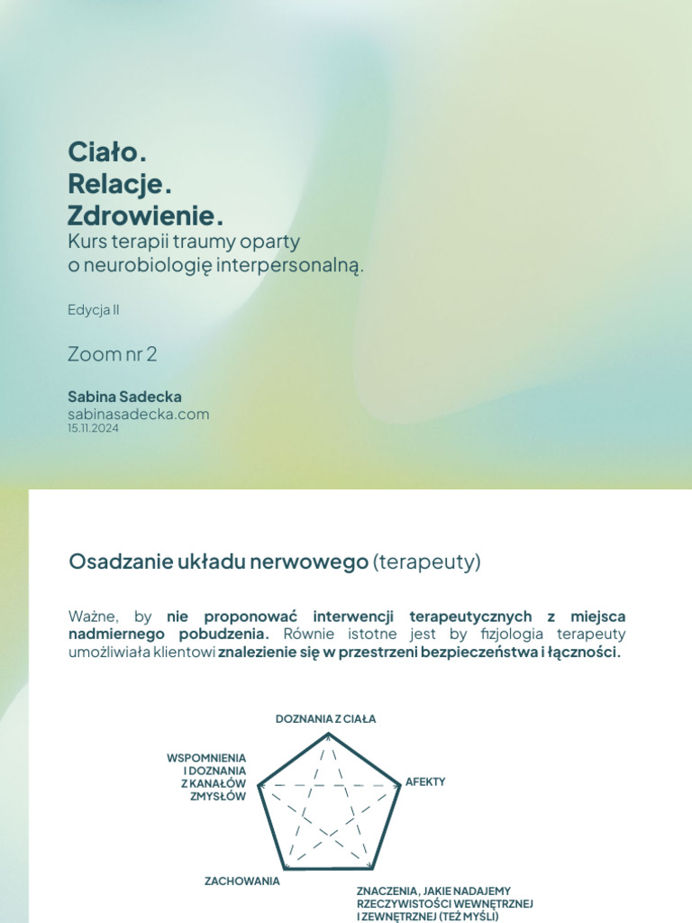 Sabinasadecka Cialo Relacje Zdrowiene Zoom NR II | PDF