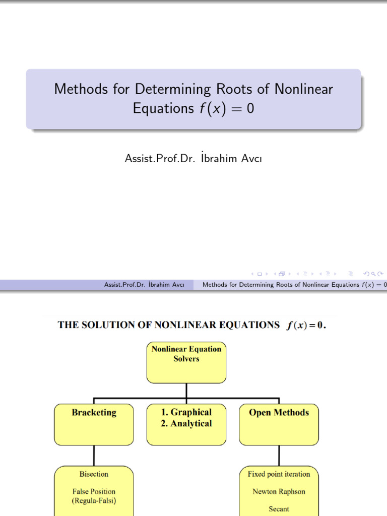 6 MATH202 Numeric Part 1 Solution To Nonlinear Equations New | PDF ...