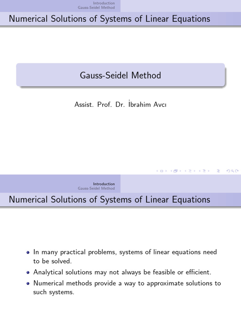 8 Engineering Mathematics Solution To Systems of Linear Equations | PDF ...