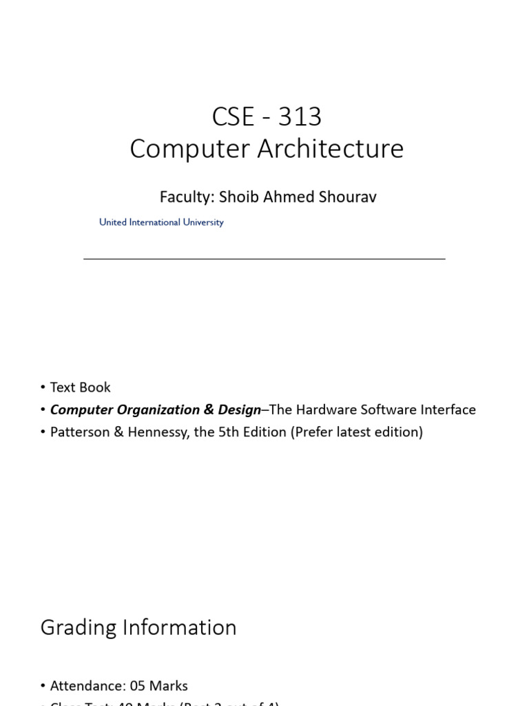 CA Lecture 1 | PDF