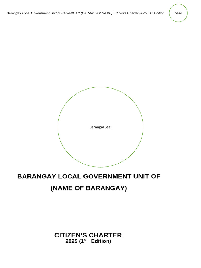 Barangay Citizen's Charter 2025 Guide | PDF