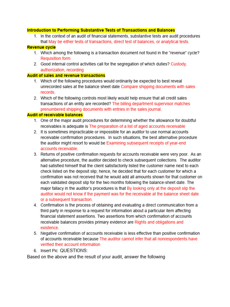 Substantive Audit Tests Overview | PDF | Audit | Expense