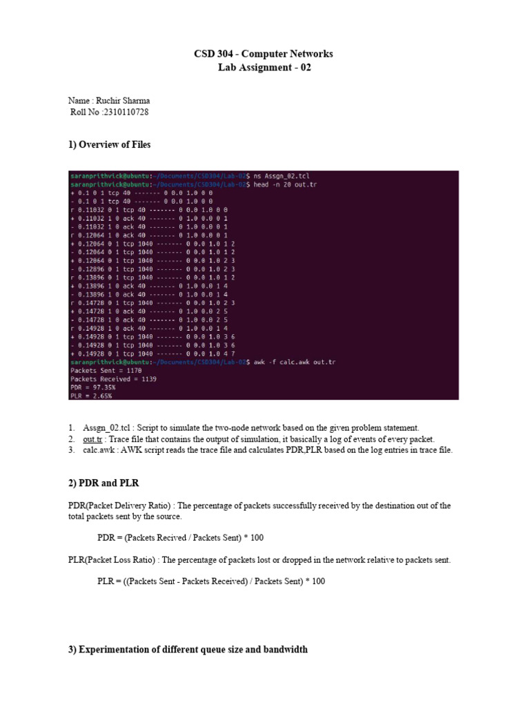 CSD 304 Assignment 2 Rmsharma | PDF | Network Congestion | Transmission ...
