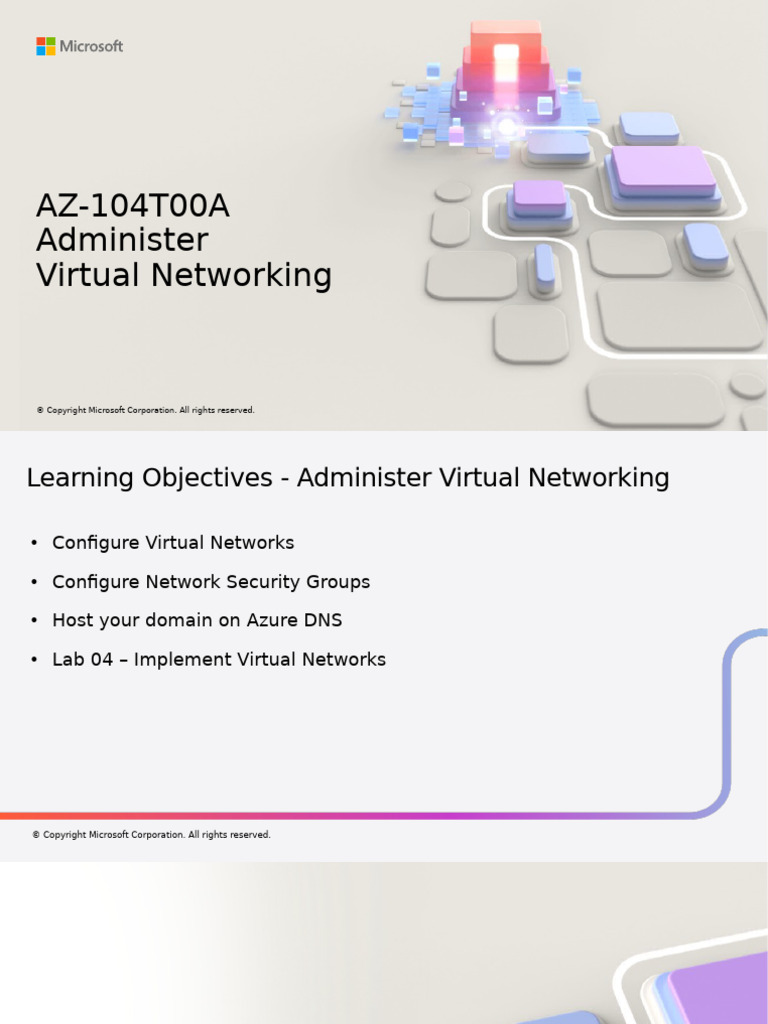 Administer Azure Virtual Networking Guide | PDF | Ip Address | Domain ...