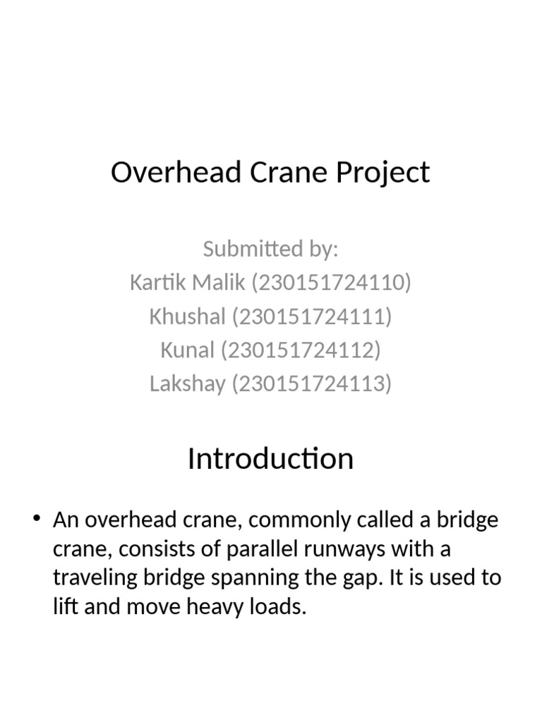 Overhead Crane Design and Applications | PDF | Crane (Machine ...