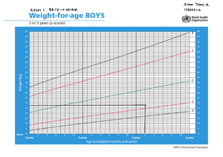 WHO Growth Standards: Boys' Weight 2-5 Years | PDF