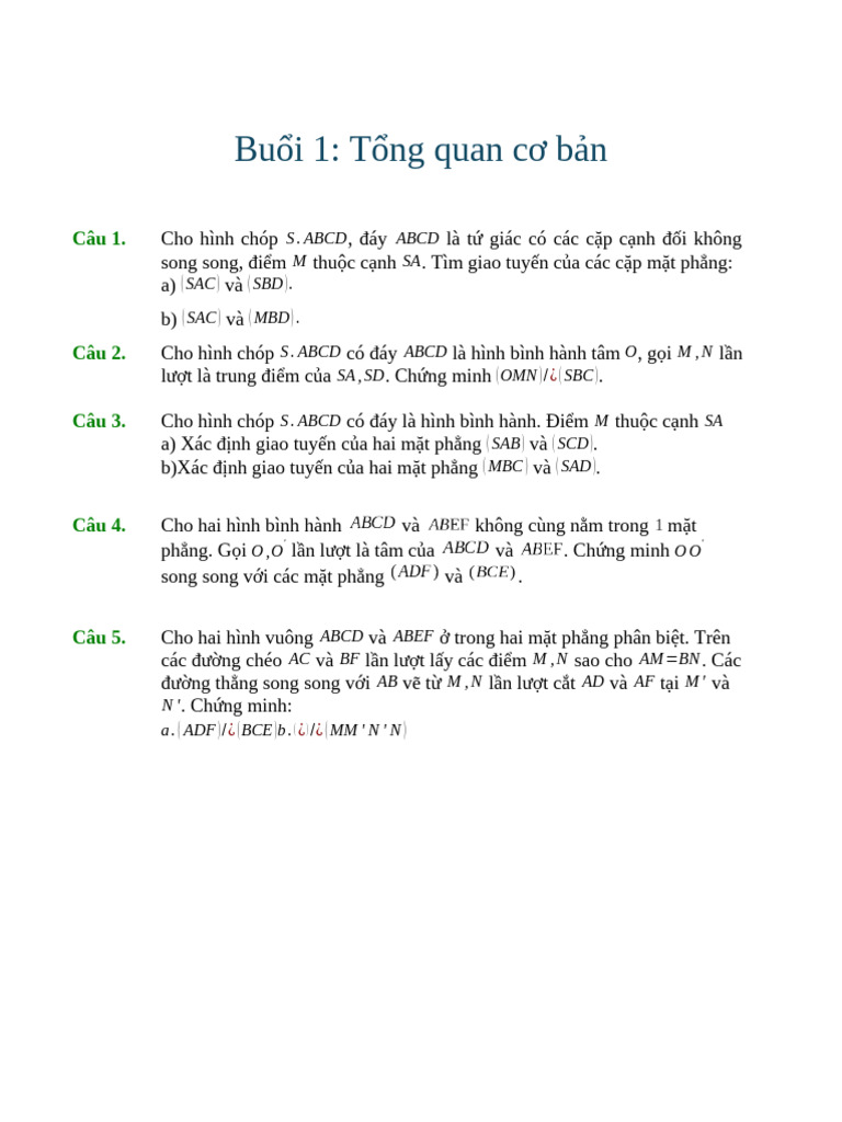 Bu I 1 - T NG Quan | PDF