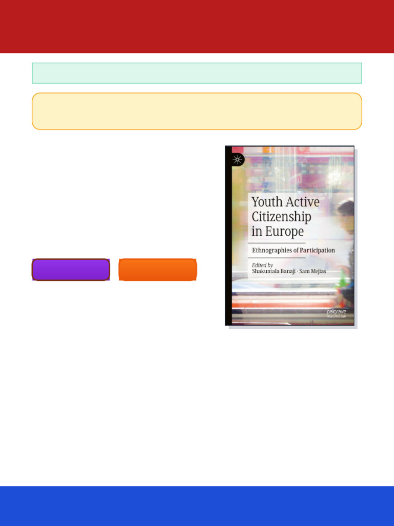 Youth Active Citizenship in Europe: Ethnographies of Participation ...