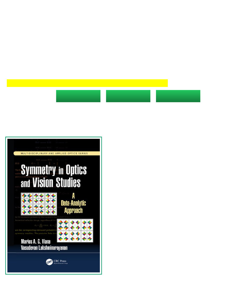 (Ebook) Symmetry in Optics and Vision Studies: A Data-Analytic Approach ...
